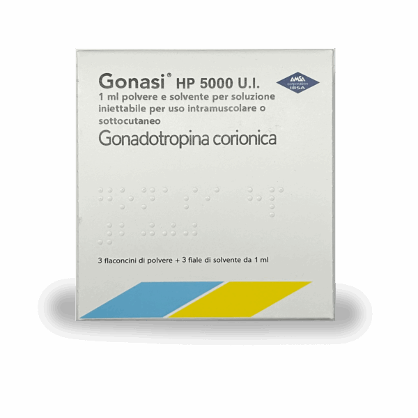 Gonasi HP 5000UI - 3 PACK Chorionic Gonadotropin  3 VIALS+ WATER (1 to 1 copy Not Pharma Grade)
