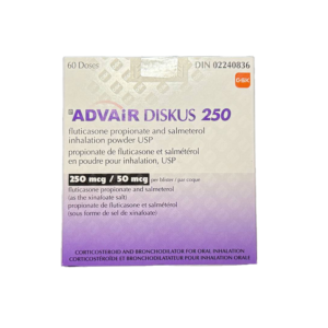 Advair Diskus 250 [Fluticasone Propionate + Salmeterol inhalation powder 250mcg | 50mcg x 60 doses] CANADIAN PHARMACEUTICAL GRADE